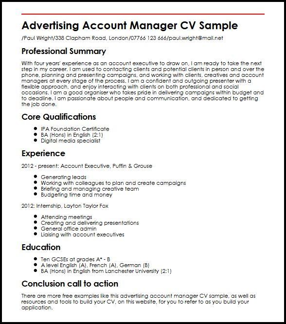 Account Manager Resume Samples Free