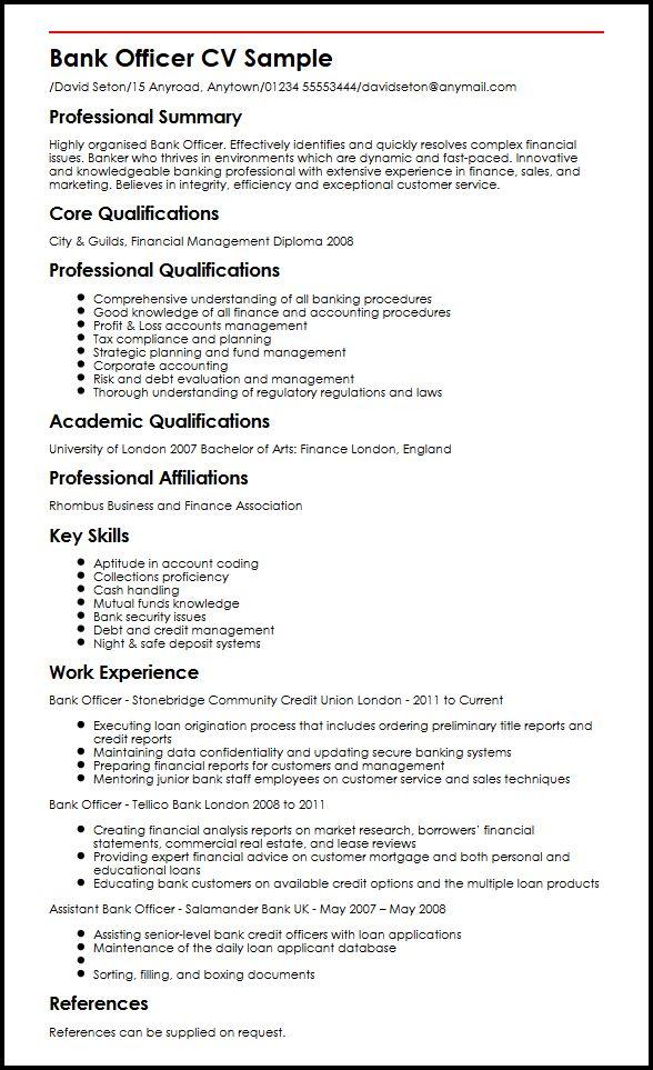 bank job resume format download