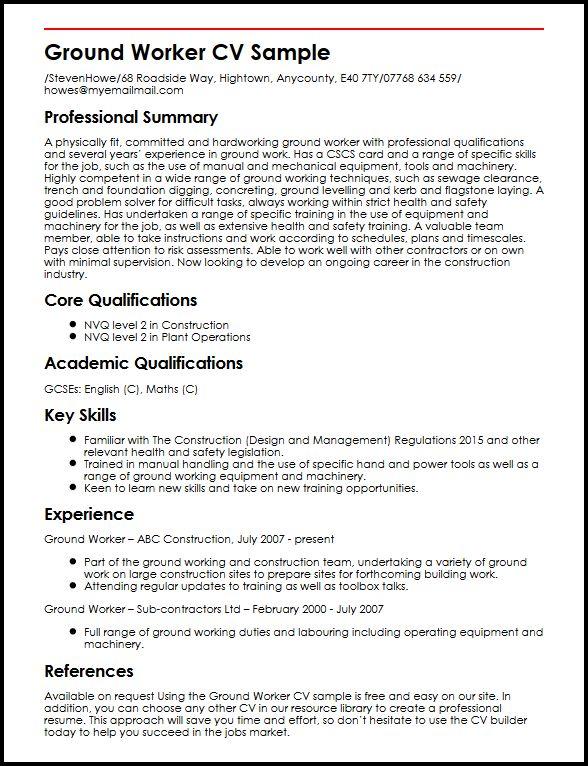 ground-worker-cv-sample