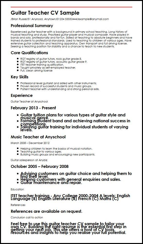 guitar-teacher-cv-sample