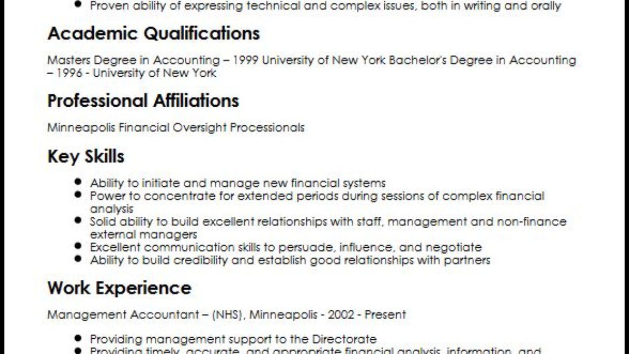 publicado management accountant cv sample myperfectcv management accountant cv