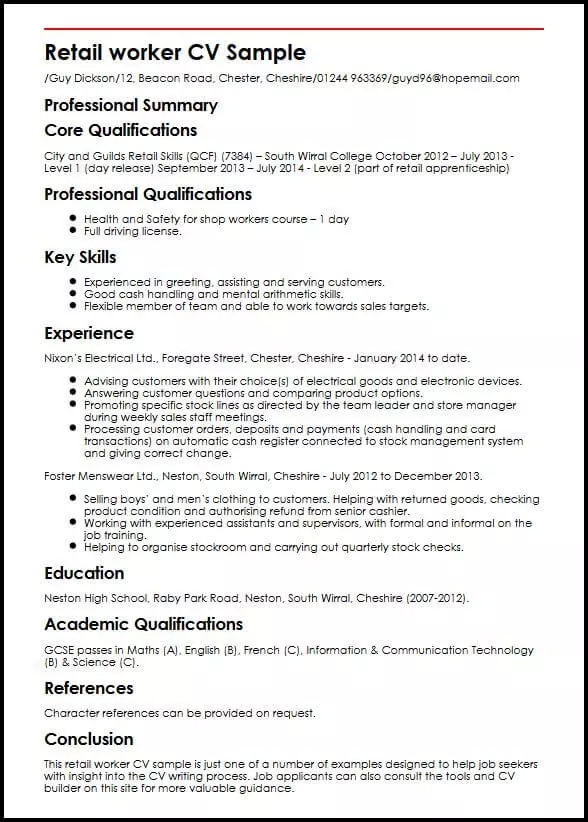 Retail Sales Associate Resume Sample Writing Tips Resume