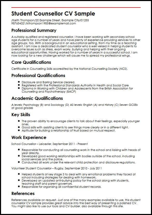 Cv Template Student from www.myperfectcv.co.uk