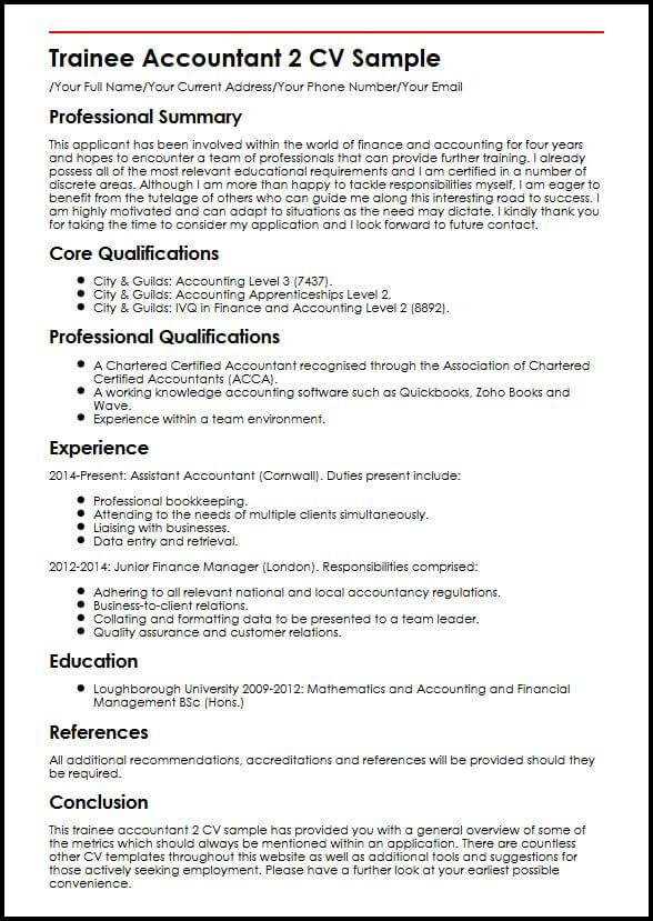 personal statement examples cv accountant