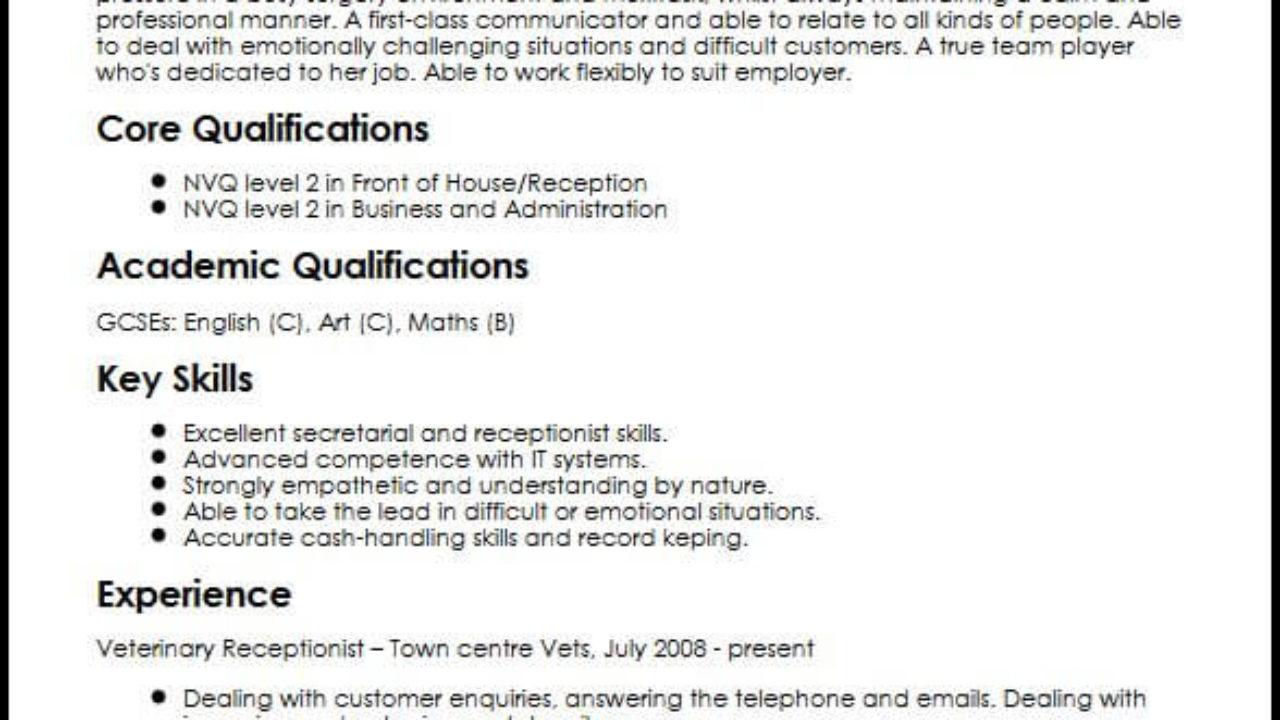 Receptionist Cv Sample Falep Midnightpig Co