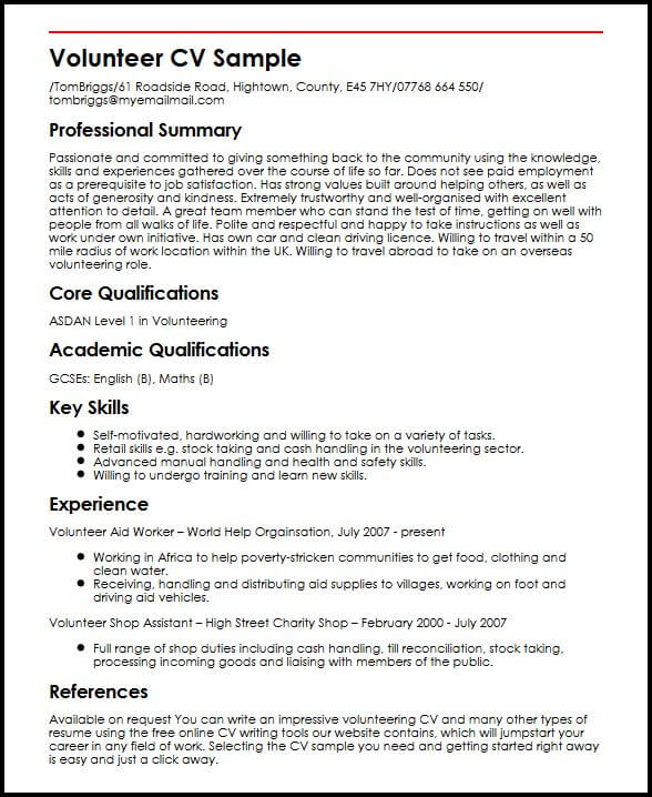 Help me to write my cv