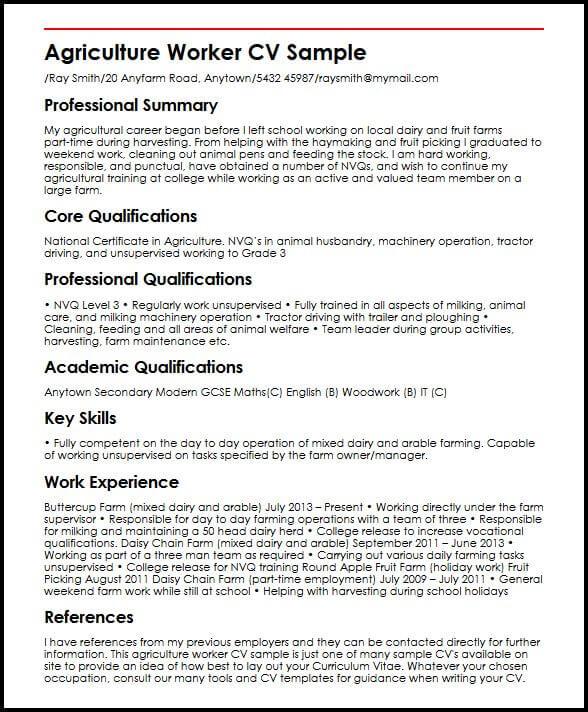 personal statement examples for agriculture