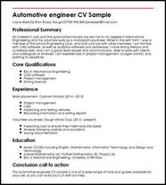 Automotive Engineer CV Sample MyperfectCV