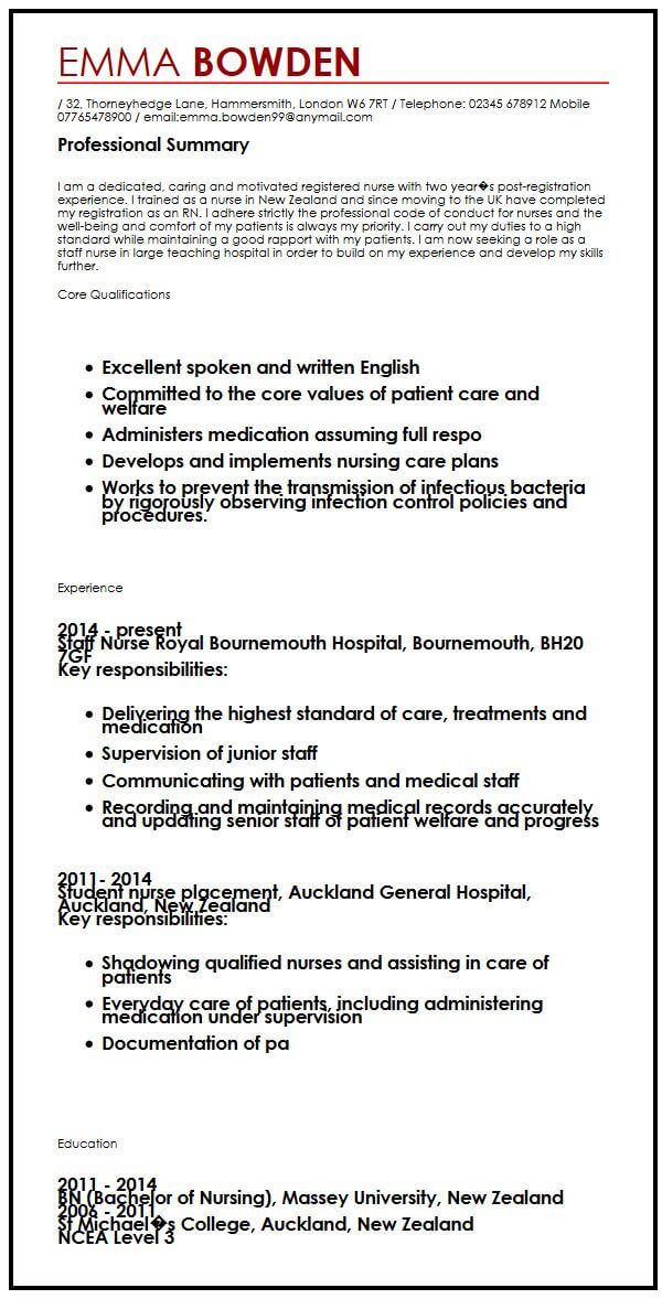 Uk cv examples