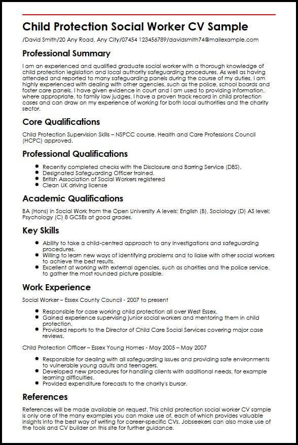 child protective services worker resume