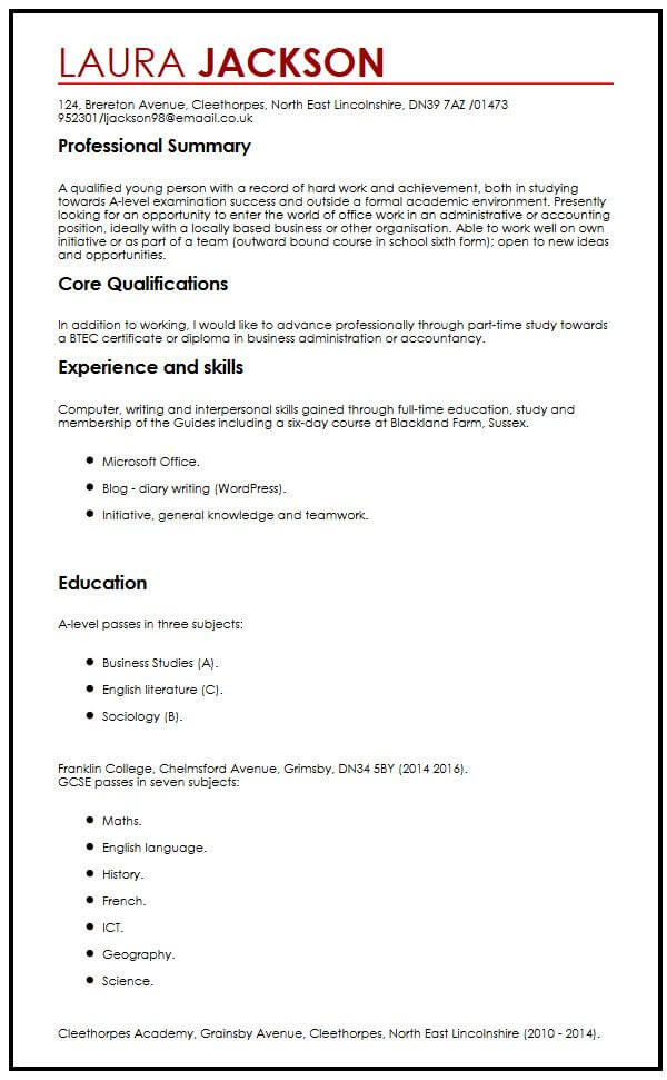 how to write a cv with no experience or qualifications examples
