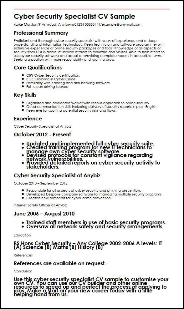 personal statement for cyber security course