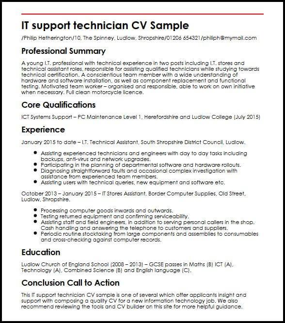 personal statement examples for it technician