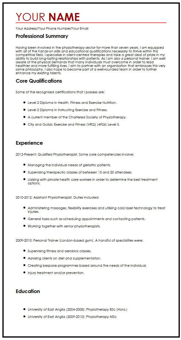 Verrassend Modern CV Sample - MyPerfectCV CS-64