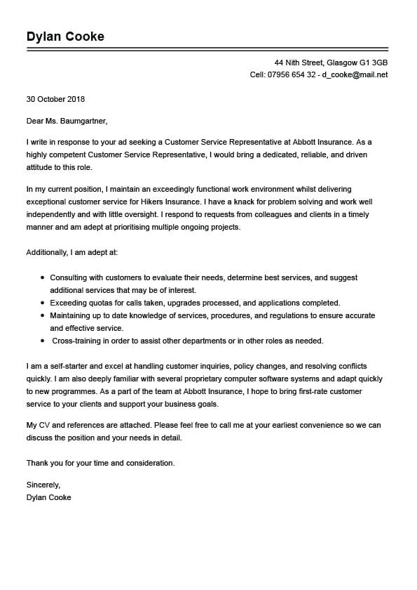 Standard Cover Letter Template from www.myperfectcv.co.uk