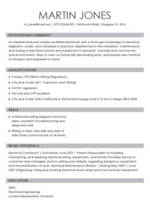smart cv format and layout