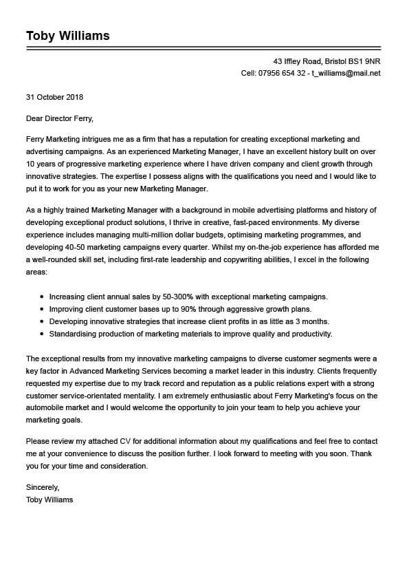 Marketing Assistant Cover Letter from www.myperfectcv.co.uk