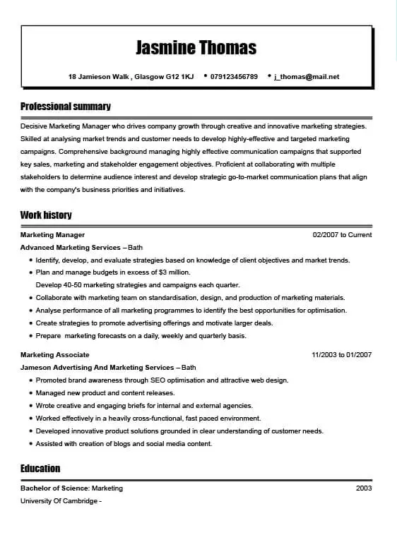 Personal Cv Sample from www.myperfectcv.co.uk