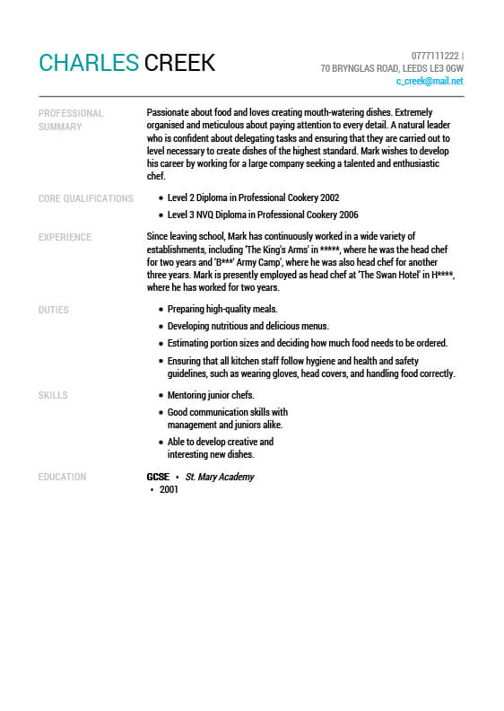 uk cv format and layout