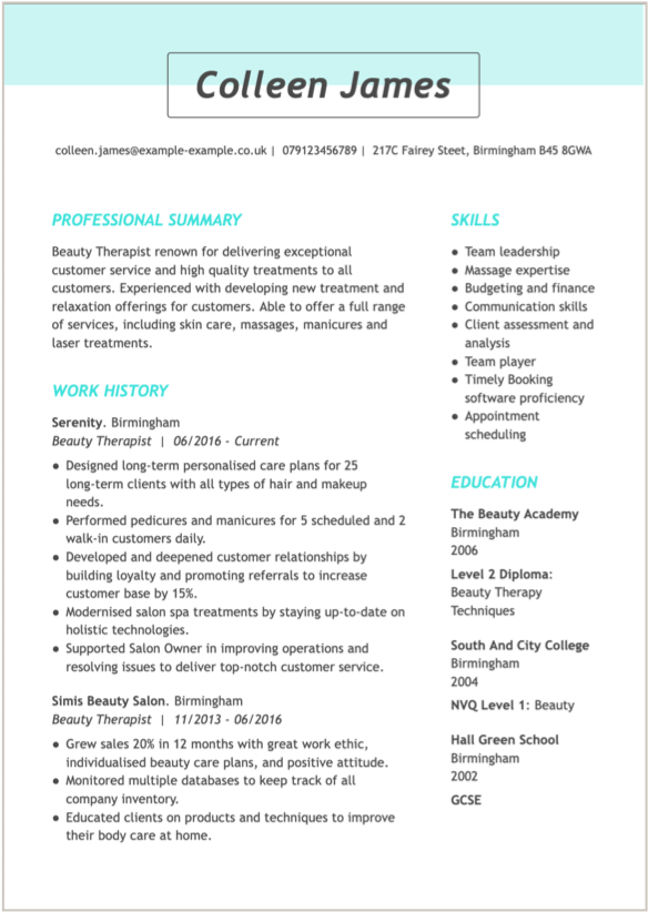 core skills resume examples