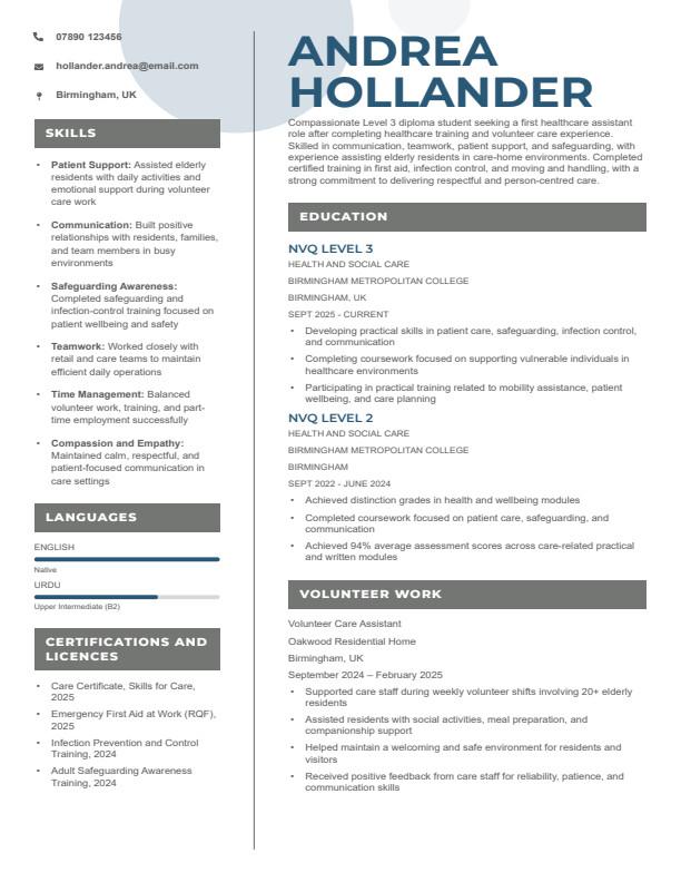 Student European CV